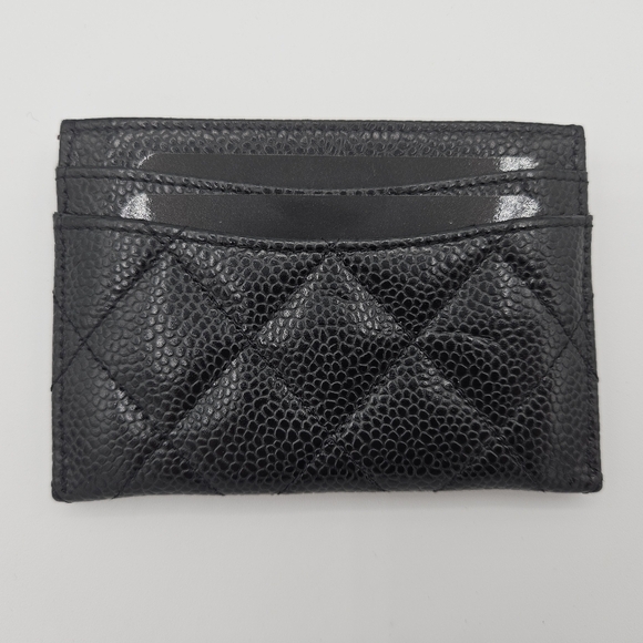 Chanel Interlocking CC Logo Classic Card Holder black caviar EUC - Picture 3 of 6